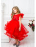 Satin Tulle Tutu High Low Flower Girl Dress